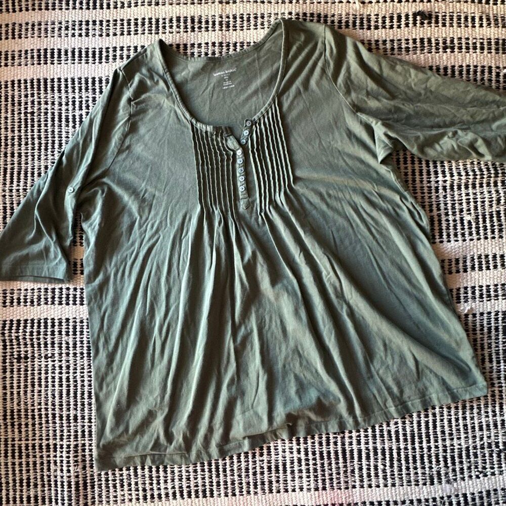 Woman Within Size 3X Olive Green Blouse